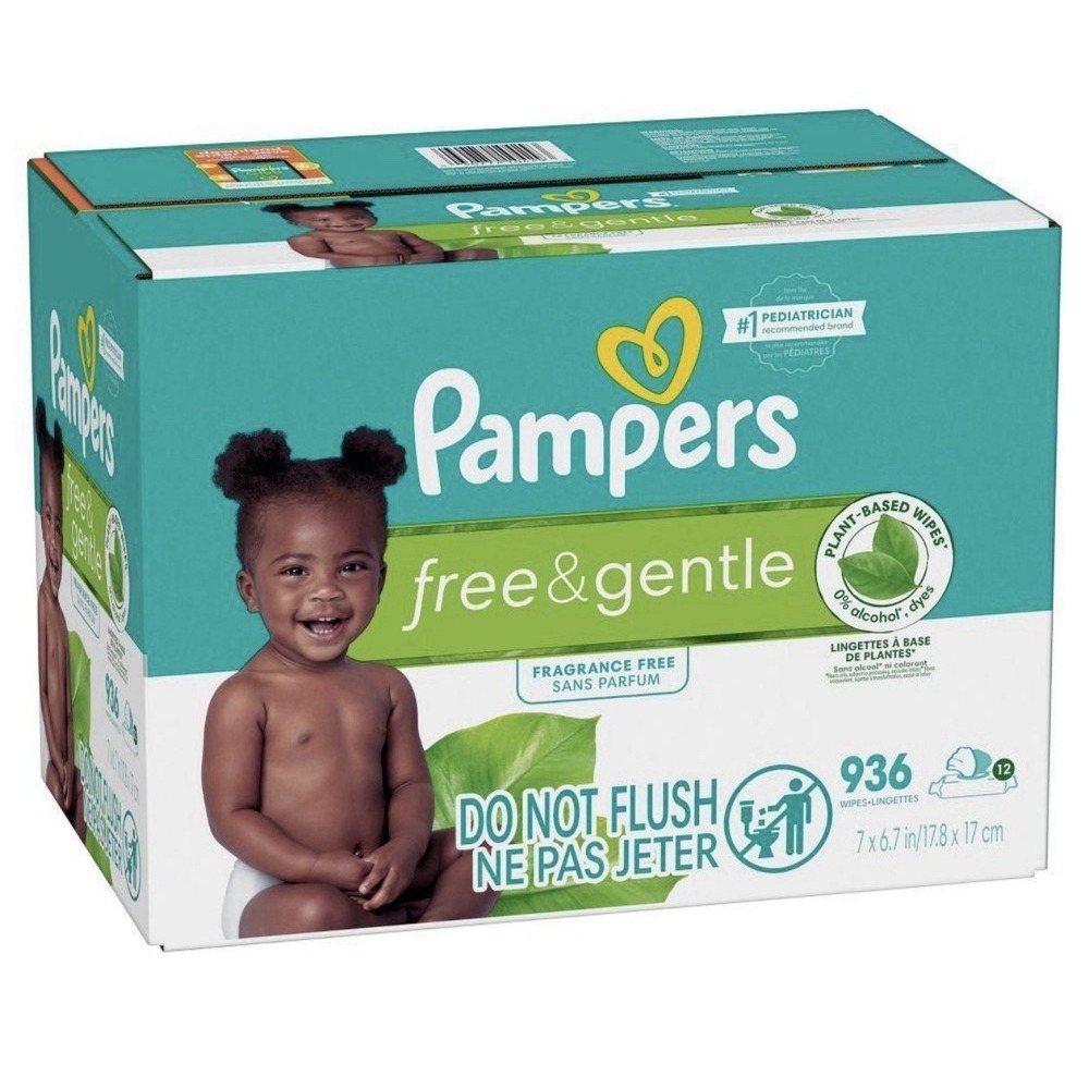 BRAND NEW Pampers Ultraclean Baby Wipes 9% Water, 12 pack (936 wipes)- SEE PICS